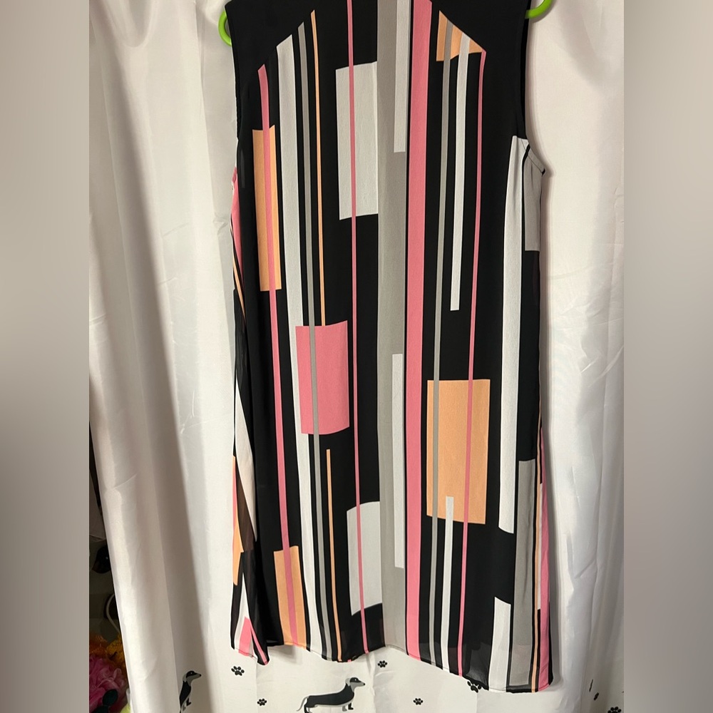 Colorful Geometric Michel Studios size 14 Sleeveless Dress. Fully lined. EUC - Picture 4 of 8